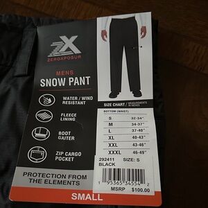 ZeroXposur Men's Black Snow Pants - Small